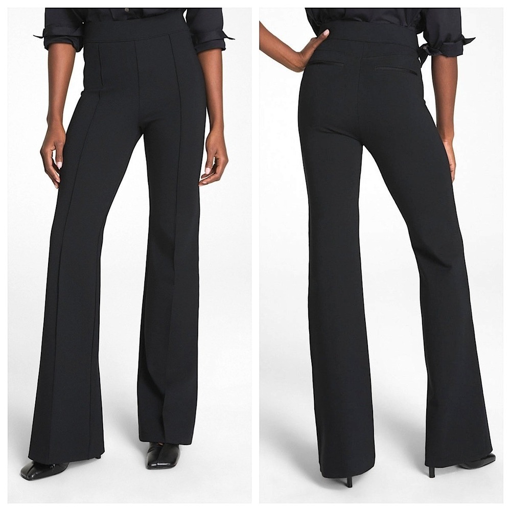 Spanx Ponte Flare Pull On Pants Women XLP Black Supersmooth High Rise Stretch